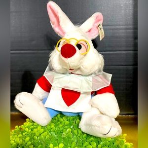 WALT DISNEY EXCLUSIVE NWT ALICE IN WONDERLAND VINTAGE WHITE RABBIT PLUSH 15”